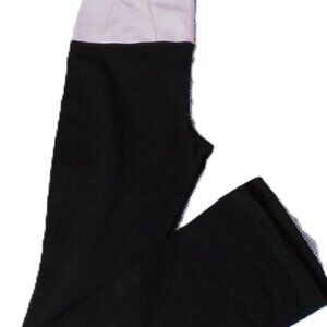 LULULEMON Leggings Black with pink  waistband- size 8